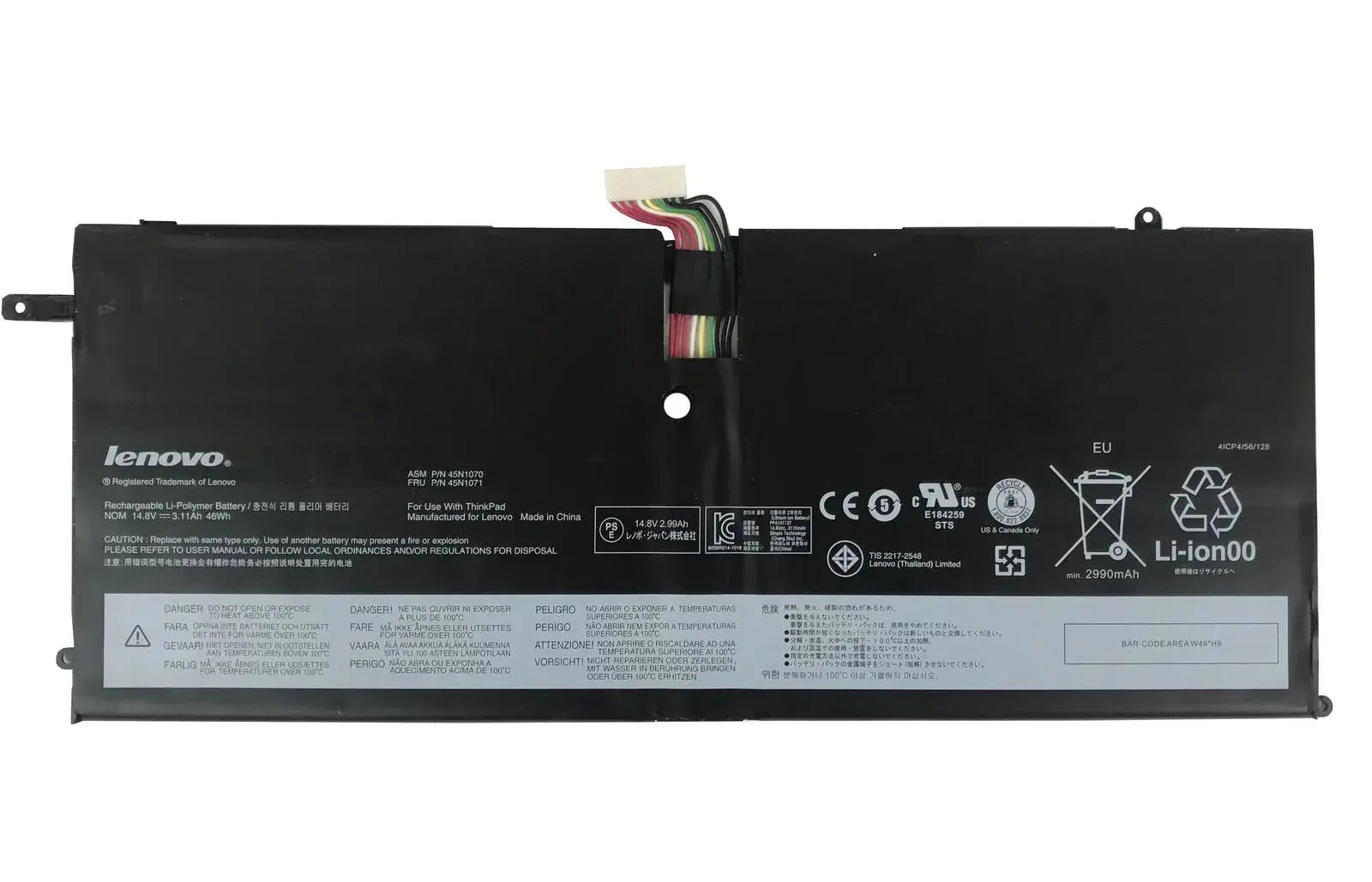 46wh Genuine ASM 45N1070 45N1071 Lenovo ThinkPad X1 For Carbon X1C Series 3444 3448 3460 Tablet Laptop Battery - eBuy UAE